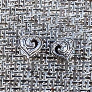 Brighton Silver‎ Heart Swirl Design Stud for Women
